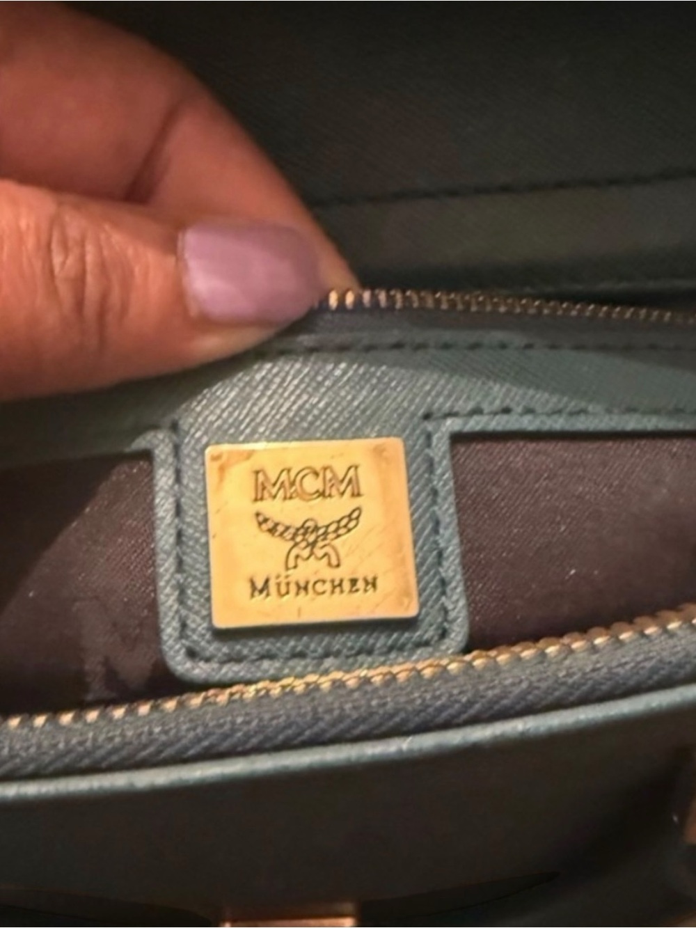 MCM Blue Saffiano Leather Crossbody Bag - Picture 7 of 13